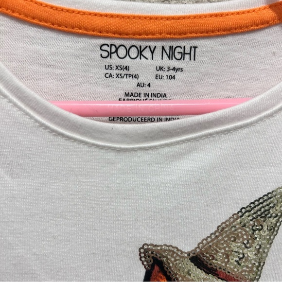 Spooky Night Girls Halloween Cat in Pumpkin Glitter Top NWT Size 4 XS - Picture 2 of 5